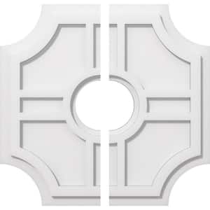 1 in. P X 6-1/2 in. C X 20 in. OD X 5 in. ID Haus Architectural Grade PVC Contemporary Ceiling Medallion, Two Piece