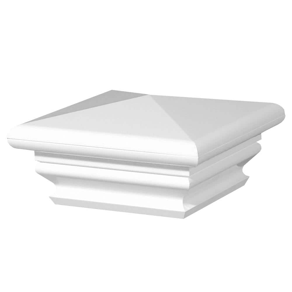 4 in. x 4 in. White Vinyl Federation Pyramid Post Cap price history on PriceWatchPro