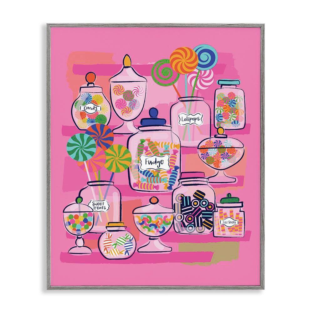 Bright Candy Jars by Lisa Perry Whitebutton Gray Framed Food Giclee Art Print 30 in. x 24 in. price history on PriceWatchPro