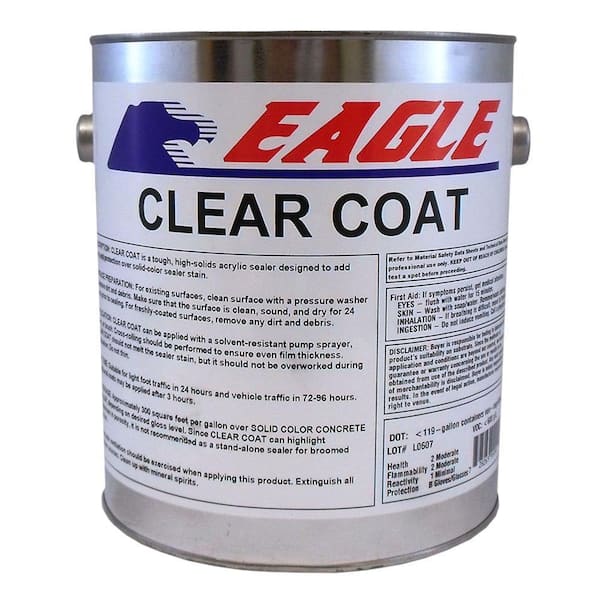Eagle 1 Gal. Clear Coat High Gloss Oil-Based Acrylic Topping Over Solid  Sealer ETC1 - The Home Depot