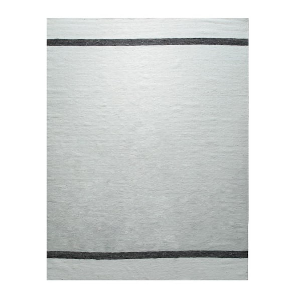 EORC Ivory 8 ft. x 10 ft. Hand-Woven Wool Contemporary Natural Wool Flat Rug Area Rug