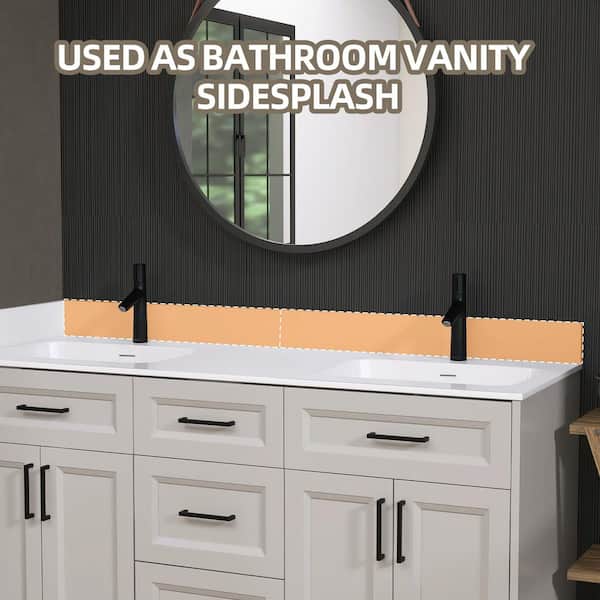 Zeafive 72 in. W x 4 in. H Solid Surface Resin Bathroom Vanity Zeafive 72 in. W x 4 in. H Solid Surface Resin Bathroom Vanity