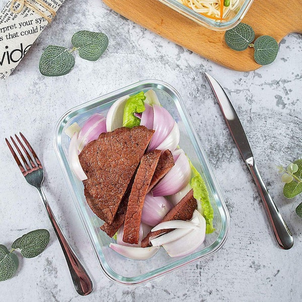 Glass Meal Prep Food Storage Containers with Lids Airtight Stackable for Oven Microwave Freezer Dishwasher 10-Pack