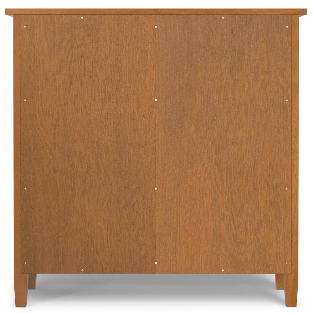 Light Golden Brown Solid Wood 36" Freestanding Storage Cabinet