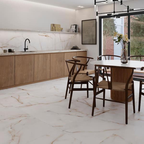 Spanish Oriva Gold 24 in. x 24 in. Matte Marble Look Porcelain Floor and Wall Tile (15-Pieces, 58.15 sq. ft./Pallet)