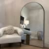 LuxHomez 32 in. W. x 71 in. H Oversized Aluminum Alloy Arch Full Length Black Wall Mounted/Standing Mirror Floor Mirror LAM-80-BK