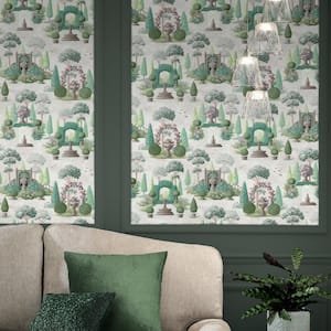 Laura Ashley Naunton Folly Fern Green Wallpaper Sample