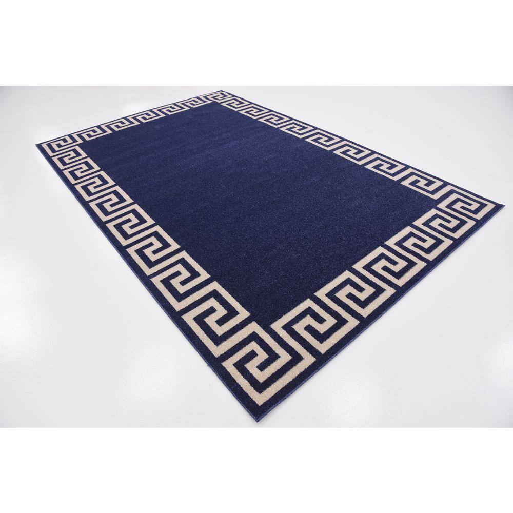 Navy Geometric Synthetic 6' x 9' Area Rug