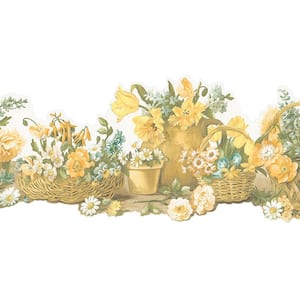 Die Cut Basket Yellow Wallpaper Border