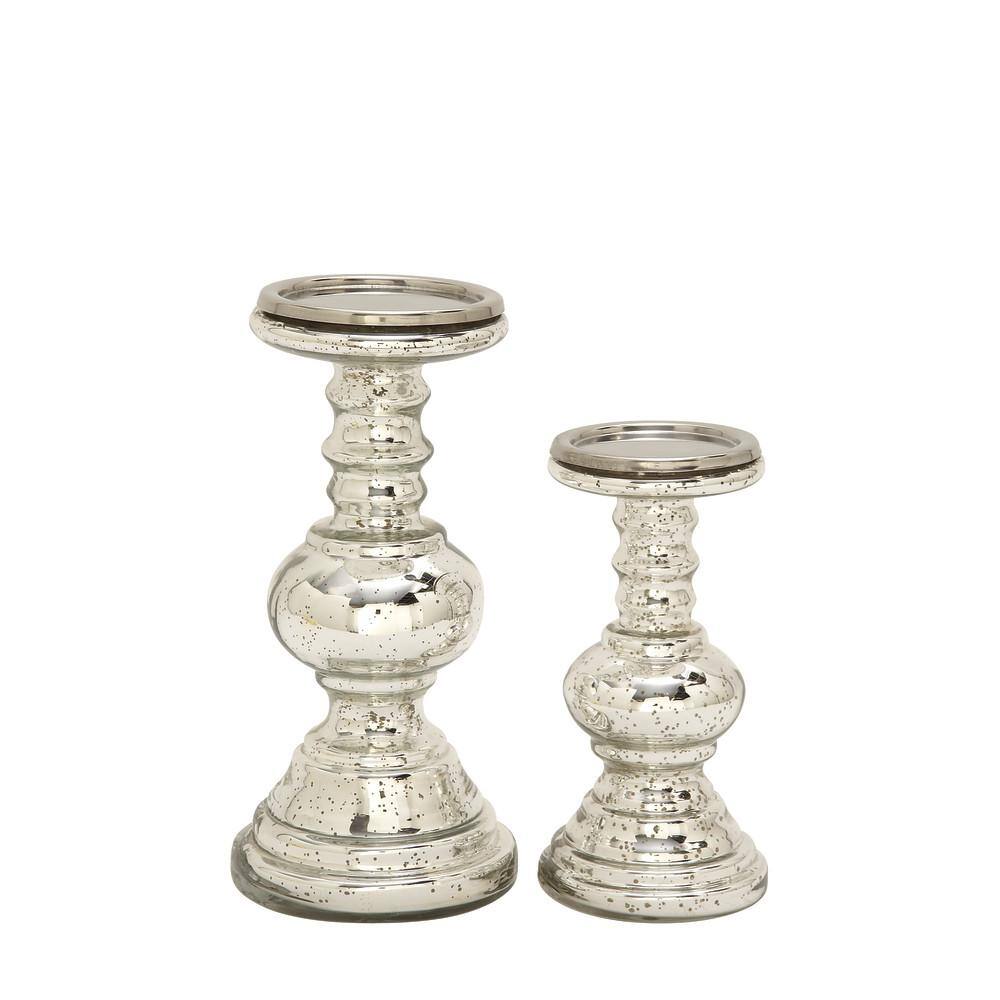 Elegant Polished Glass Candlestick Holder - Religious Theme 26"L
