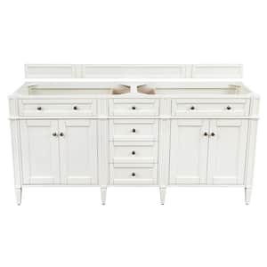 Brittany 71 in. W x 23 in.D x 34 in. H Bath Vanity Cabinet Without Top in Bright White