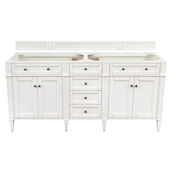 James Martin Vanities Brittany 71 in. W x 23 in.D x 34 in. H Bath Vanity Cabinet Without Top in Bright White