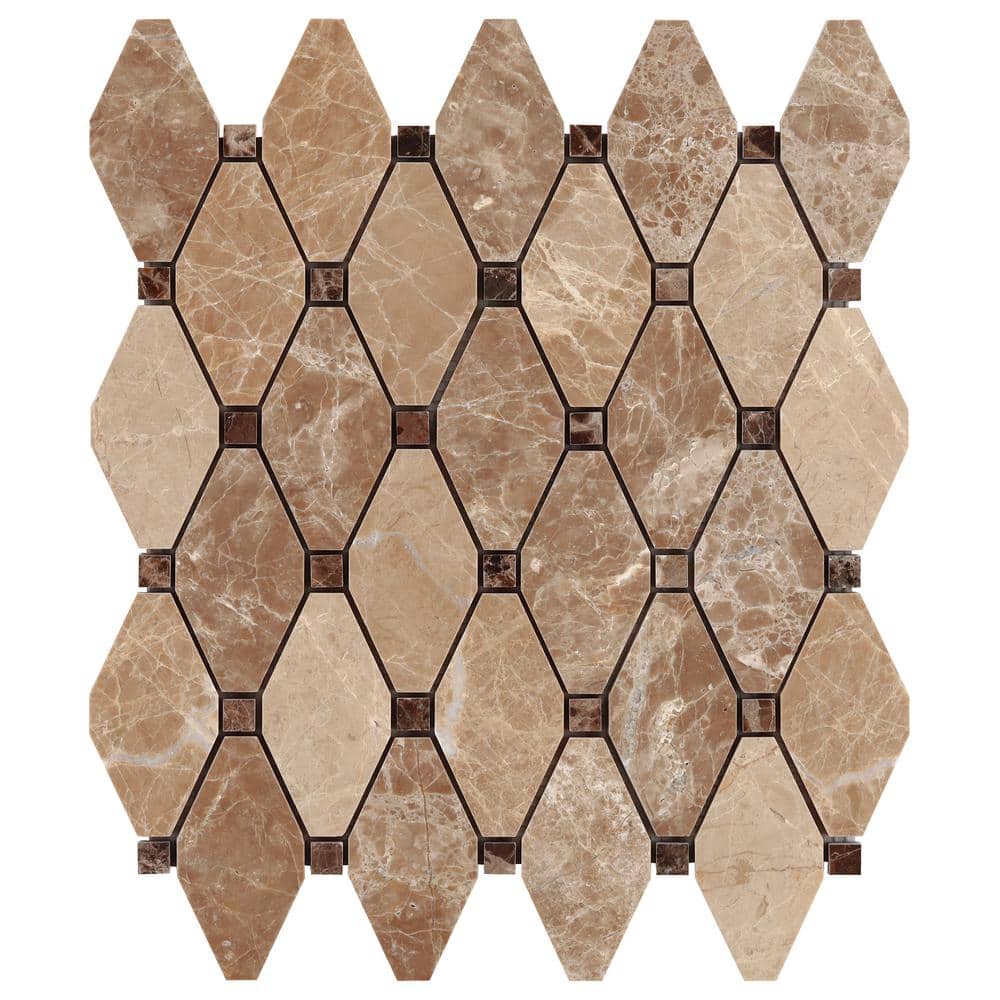 Light and Dark Emperador Marble Mosaic Tile