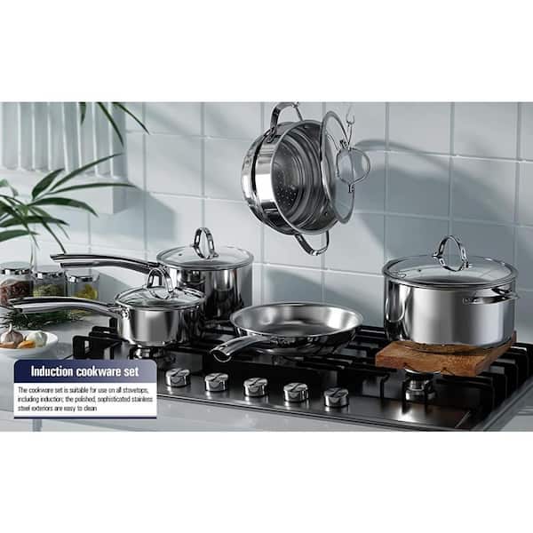 Classic 7 qt. Round Stainless Steel Dutch Oven with Glass Lid