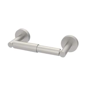 Cartway Modern Wall Mounted Spring Double Post Toilet Paper Holder in Brushed Nickel Finish