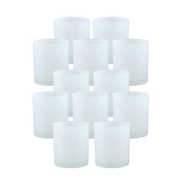 Aspen Creative Corporation 12PK Votive Candle Holder, Wedding Parties Holiday Home Decor, Milk, 3-1/2 in. D x 4 in. H