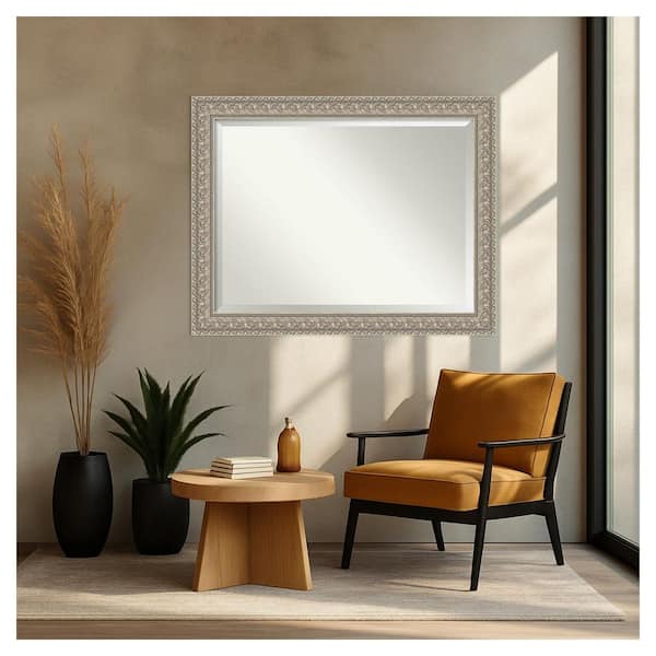 Amanti Art Sydney Silver 46.5 in. x 36.5 in. Beveled Traditional