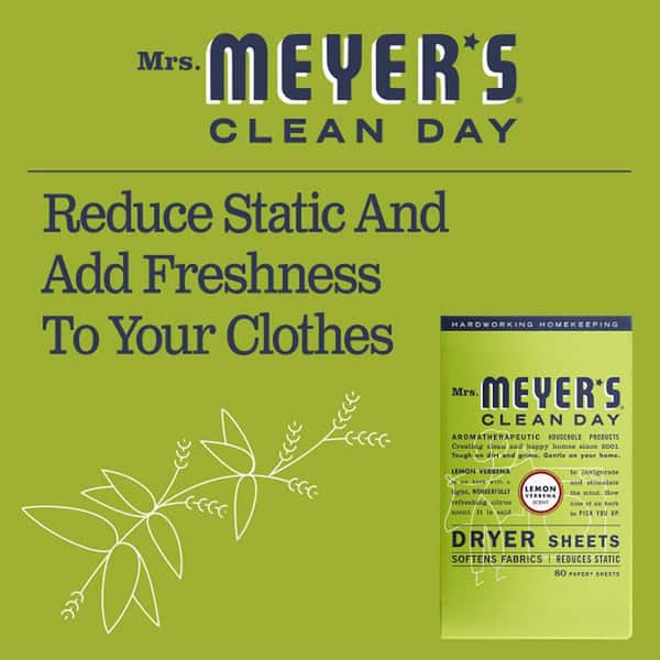 Mrs. Meyer's Clean Day Dryer Sheets - Basil - 80 ct - 2 pk