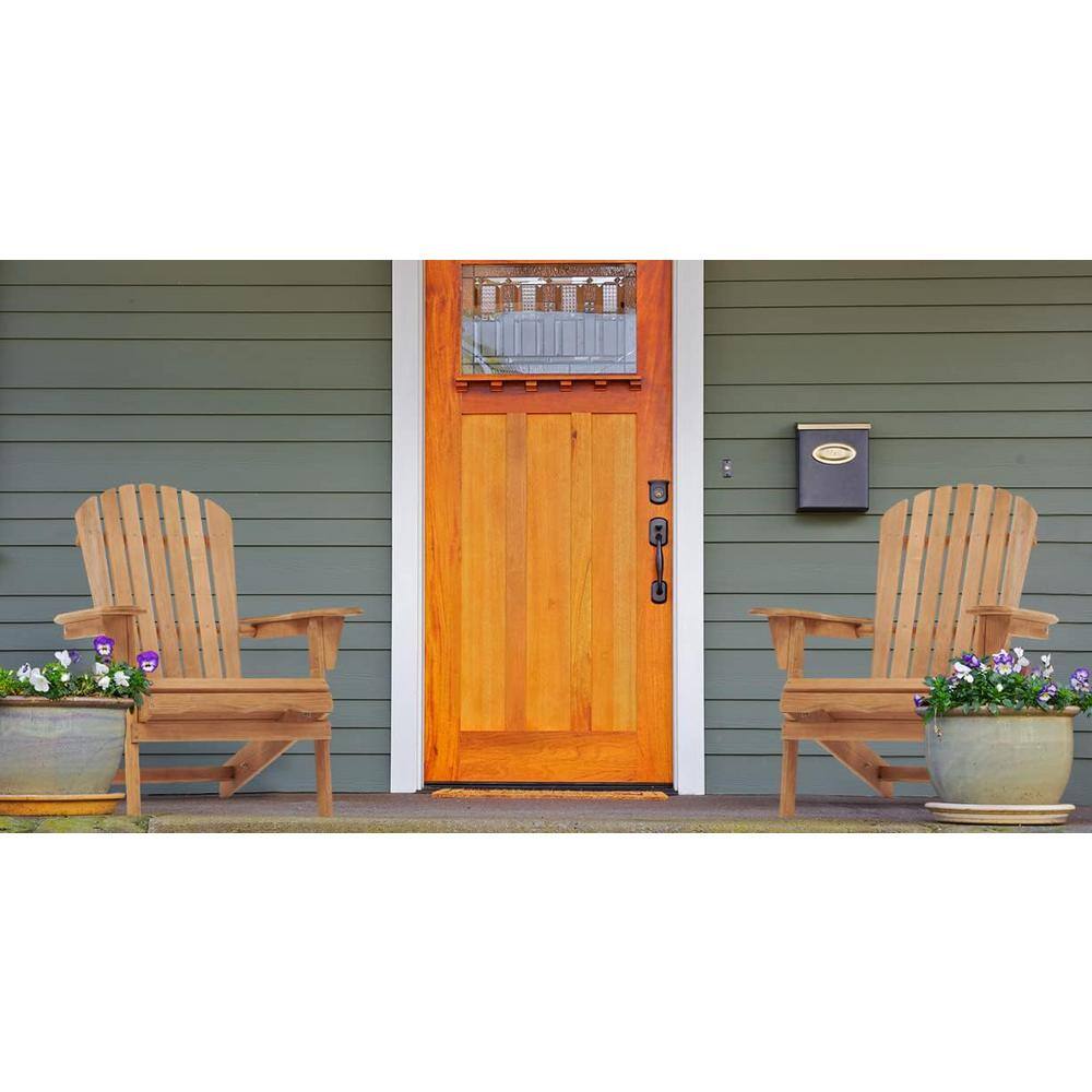 Light Brown Wood Folding Adirondack Chair Set of 2