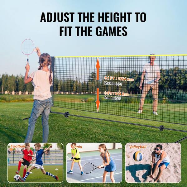 SKYSHALO Badminton Net, Height Adjustable Volleyball Net, 10ft