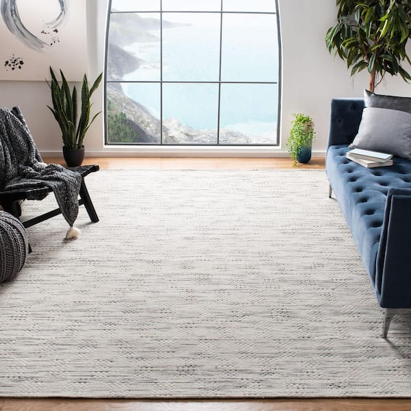 Marbella Gray/Beige 8 ft. x 10 ft. Striped Gradient Area Rug