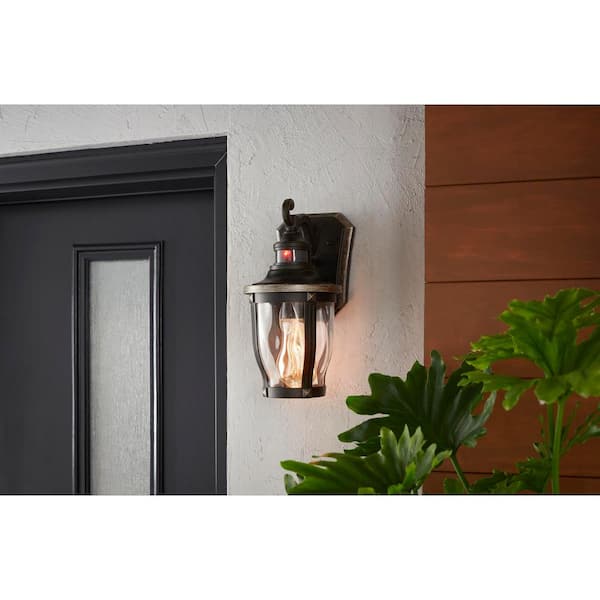Home Decorators Collection McCarthy 1-Light Bronze Outdoor Wall Lantern Sconce 