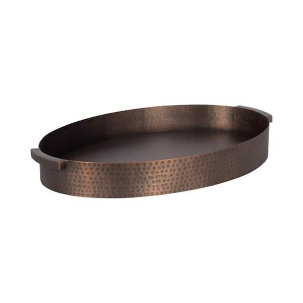 Samana Bronze Oval Metal 16 in. Decorative Tray