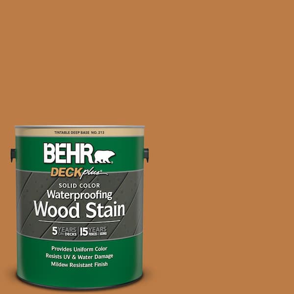 BEHR DECKplus 1 gal. #SC-140 Bright Tamra Solid Color Waterproofing Exterior Wood Stain