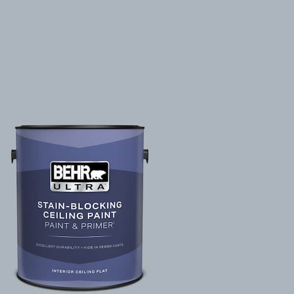1 gal. #N490-3 Shaved Ice Ceiling Flat Interior Paint with Primer