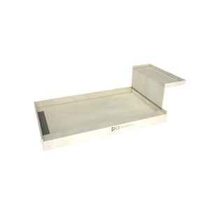 Base'N Bench 48 in. x 72 in. Single Threshold Shower Base and Bench Kit with Left Drain and Tileable Trench Grate
