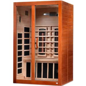 LifeSauna 2-Person Indoor Hemlock Infrared Sauna with 7 Ultra Low EMF Carbon Infrared Therapy Heaters and Sound System