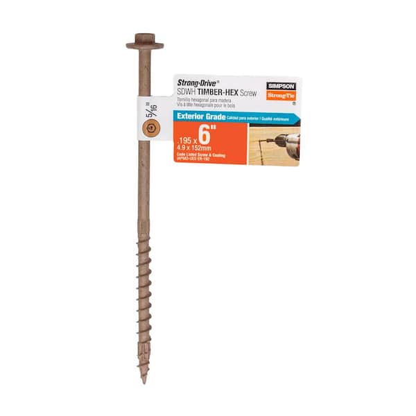 0.195 in. x 6 in. 5/16 Hex, Washer Head, Strong-Drive SDWH Timber-Hex Wood Screw, DB Coating in Tan