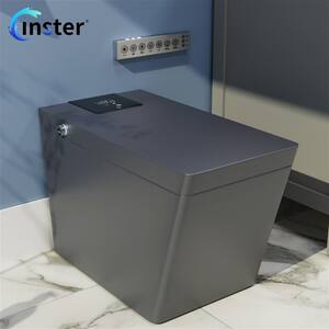 CORE 1-Piece 0.8/1.3 GPF Dual Flush Square Smart Toilet in Matte Gray with Soft Open/Close and Instant Heated Seat