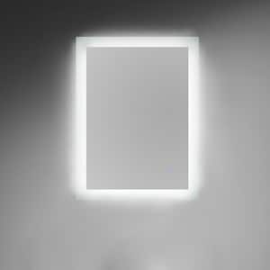 24 in. W x 32 in. H Frameless Rectangular Anti-Fog Brightness Memory LED Bathroom Vanity Mirror in Silver