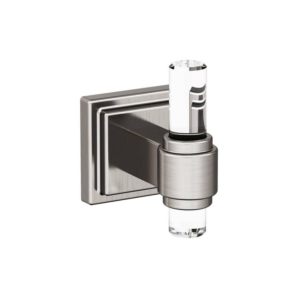 Clear and Brushed Nickel Single Prong Robe Hook