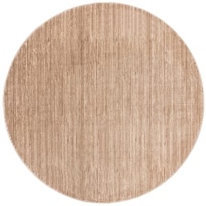 Vision Light Brown 4 ft. x 4 ft. Round Solid Area Rug