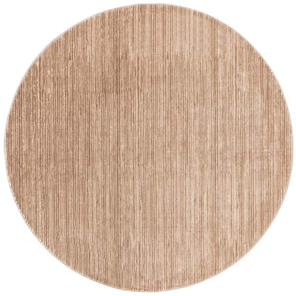 Vision Light Brown 7 ft. x 7 ft. Round Solid Area Rug
