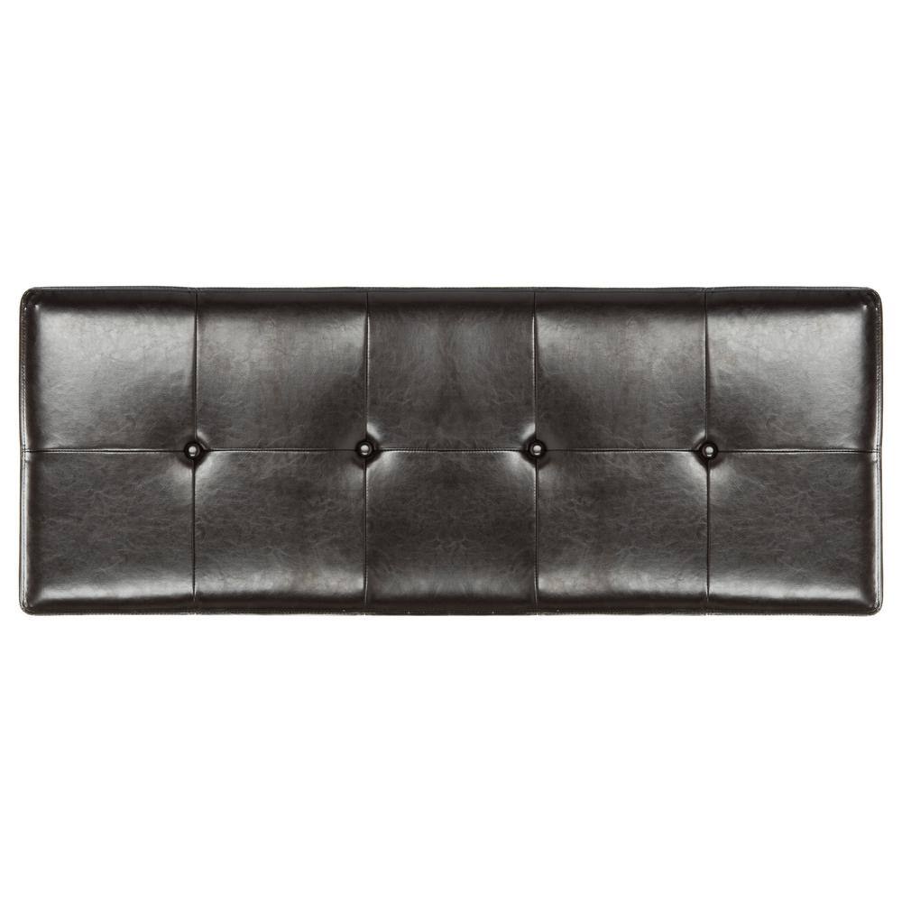 Large Brown Birch Tufted Storage Bench with Hinged Top