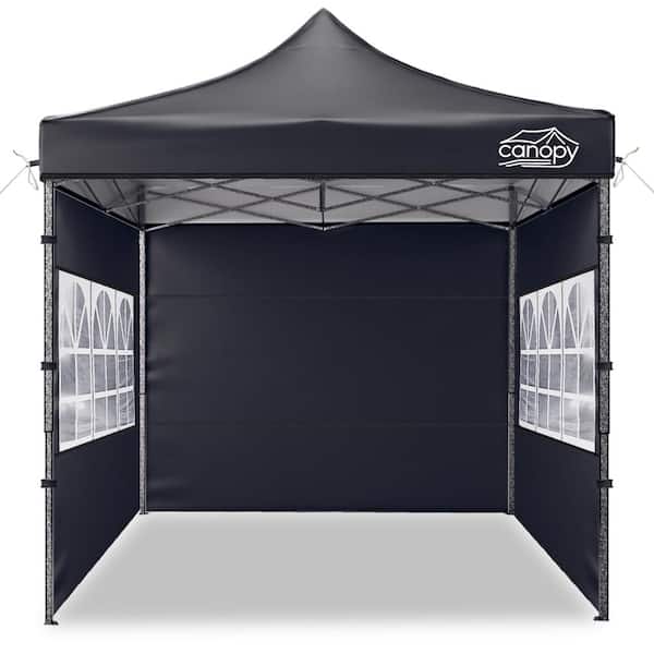 10 ft. x 10 ft. Pop Up Canopy Tent with Sidewall & Windows, UPF50+ Water Resistant for Market, Camping & Beach