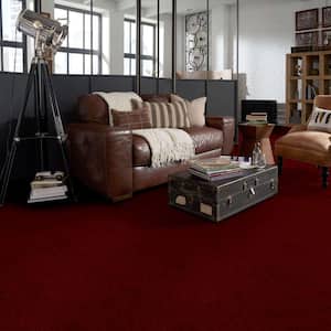 Palmdale II - Raspberry Tart - Red 31.2 oz. Polyester Texture Installed Carpet
