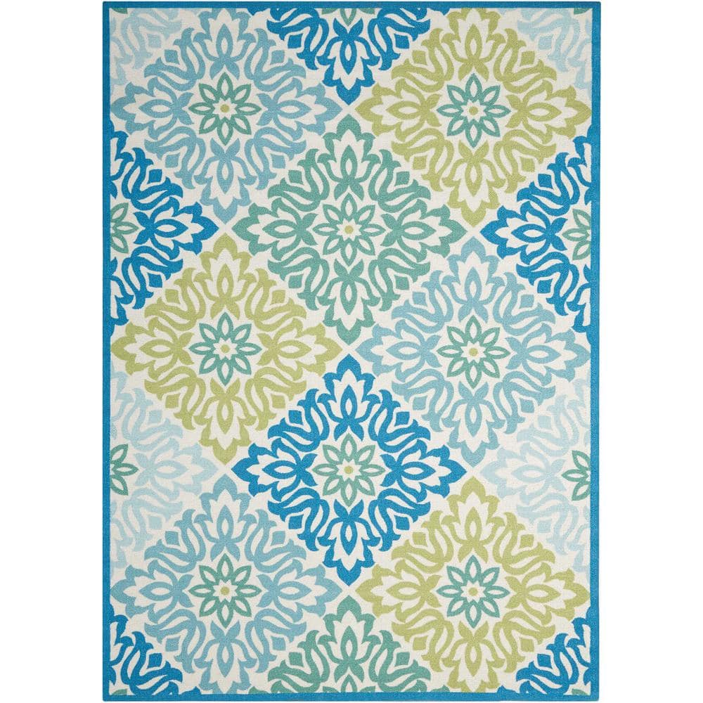 Waverly Sweet Things Marine 5 ft. x 7 ft. Geometric Farmhouse Indoor