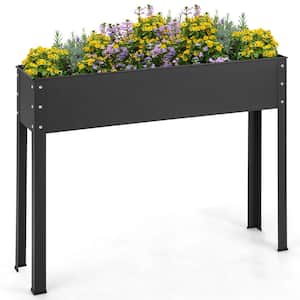 40 in. Raised Garden Bed with Legs Metal Elevated Planter Box Drainage Hole Backyard