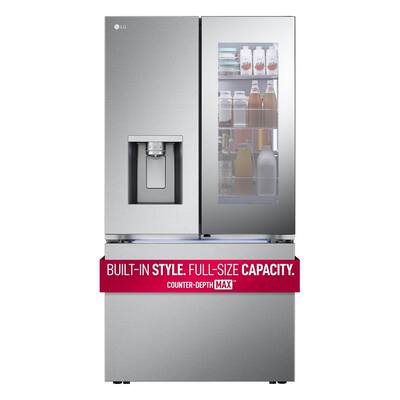 36 in. 26 cu. ft. French Door Refrigerator with Mirror InstaView and 4 Types of Ice Stainless Steel Counter Depth MAX