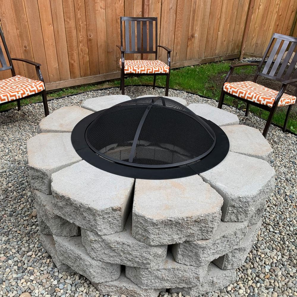 Sunnydaze 36-Inch Black Steel Wood Burning Fire Pit Ring