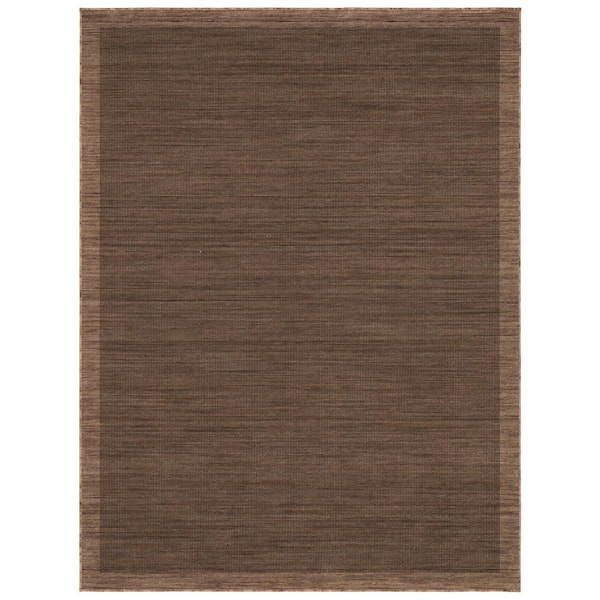 Wells 2 ft. x 10 ft. Rust/Brown Border Area Rug