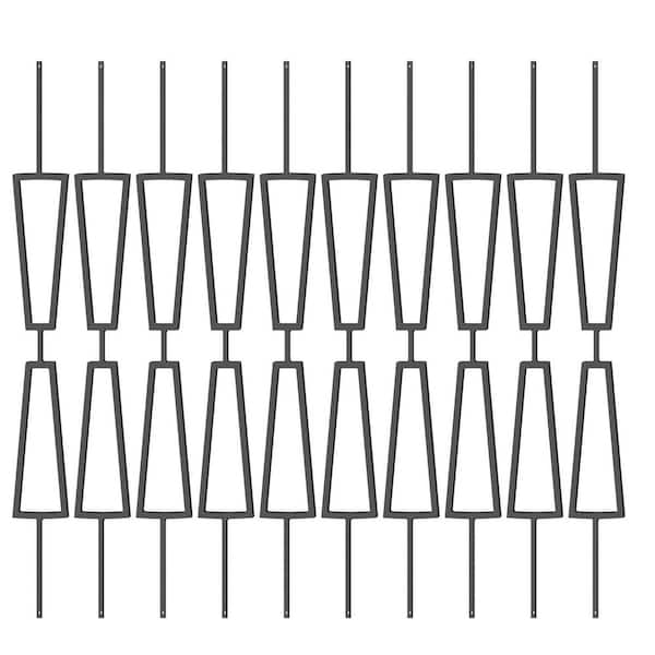 Afoxsos 44 in. H x .47 in. W Double Ladder Wrought Iron Balusters Set for Indoor and Outdoor Railings, 10-Pack