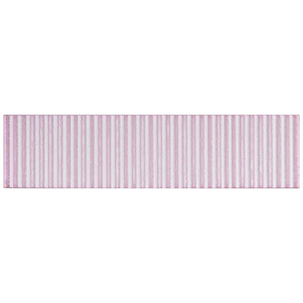 Soldeu Pink Ceramic Subway Wall Tile 3" x 12"
