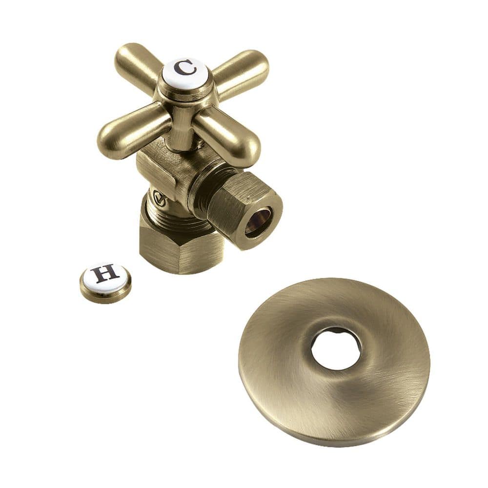 5/8 in. Compression x 3/8 in. Compression Brass Angle Shut Off Valve in Antique Brass price history on PriceWatchPro