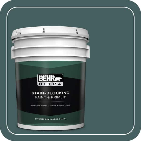 BEHR ULTRA 5 gal. #BXC-15 Green Mallard Semi-Gloss Enamel Exterior Paint & Primer