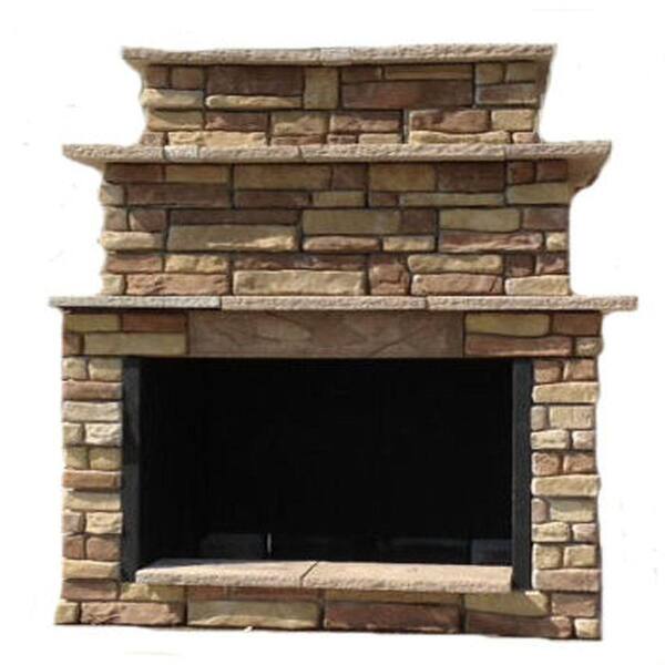 Natural Concrete Products Co 72 in. Random Brown Grand Outdoor Fireplace Kit